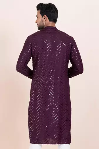Woven Kurta Pyjama Set For Mens