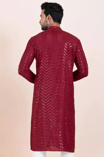 Woven Kurta Pyjama Set For Mens