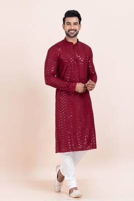Woven Kurta Pyjama Set For Mens 1