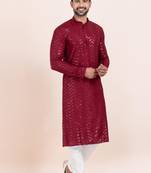 Woven Kurta Pyjama Set For Mens