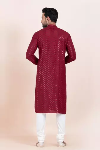 Woven Kurta Pyjama Set For Mens