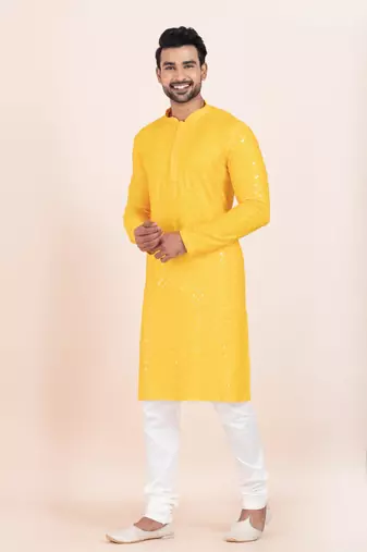 Woven Kurta Pyjama Set For Mens