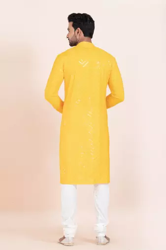 Woven Kurta Pyjama Set For Mens