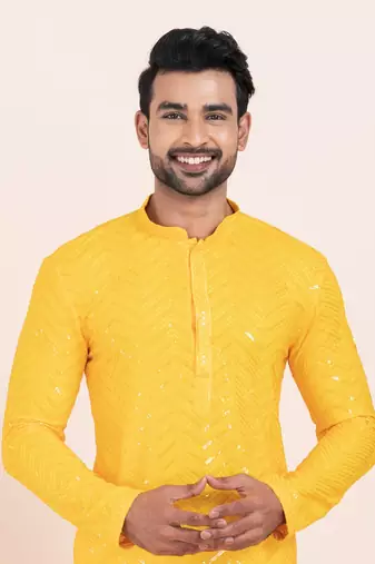 Woven Kurta Pyjama Set For Mens