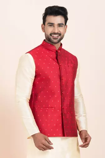 Woven Waistcoat For Mens
