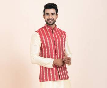 Woven Waistcoat For Mens 2