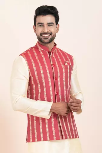 Woven Waistcoat For Mens