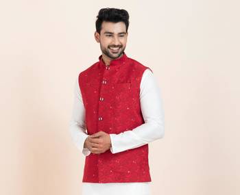 Woven Waistcoat For Mens 2