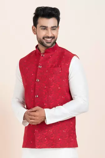 Woven Waistcoat For Mens
