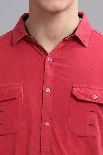 Men's corduroy casual shirt | double pocket shirt