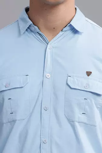 Men's corduroy casual shirt | double pocket shirt