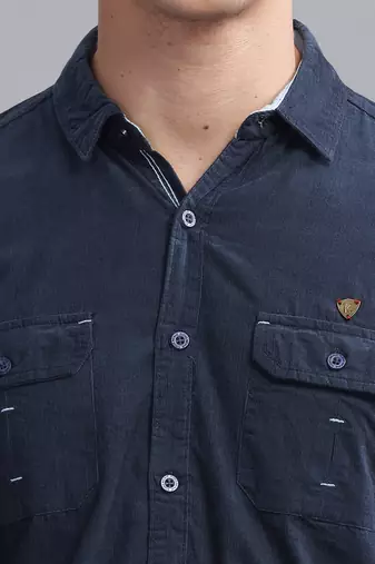 Men's corduroy casual shirt | double pocket shirt