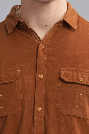 Men's corduroy casual shirt | double pocket shirt