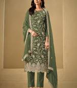 Mahendi chinon sequence embroidered salwar suit