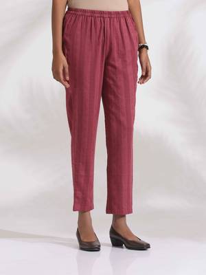 maroon cotton flared kurta set 4