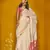 Cream handloom silk blend weaving zari work saree