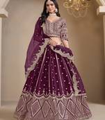 Purple Art Silk Designer Lehenga With Blouse