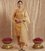 Orange glory embroidered kurta with 
narrow pants