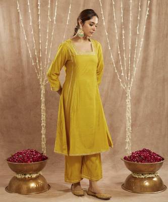 Lotus lime gota kurta with narrow pants 2