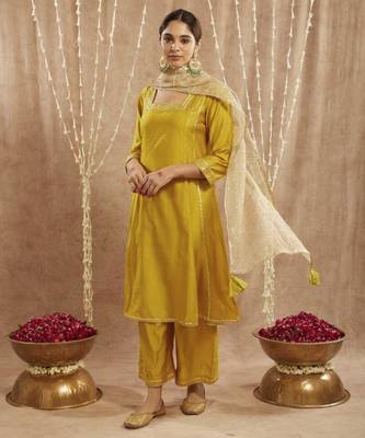 Lotus lime gota kurta with narrow pants 3