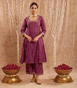 Iris purple gota kurta with narrow pants