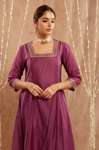 Iris purple gota kurta with narrow pants