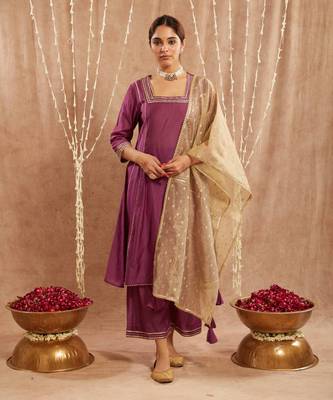 Iris purple gota kurta with narrow pants 3
