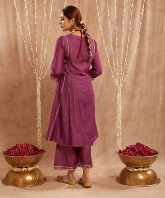 Iris purple gota kurta with narrow pants 4