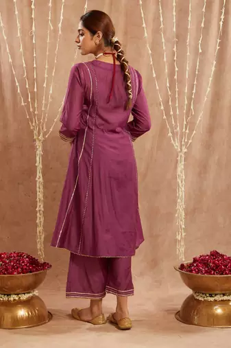 Iris purple gota kurta with narrow pants