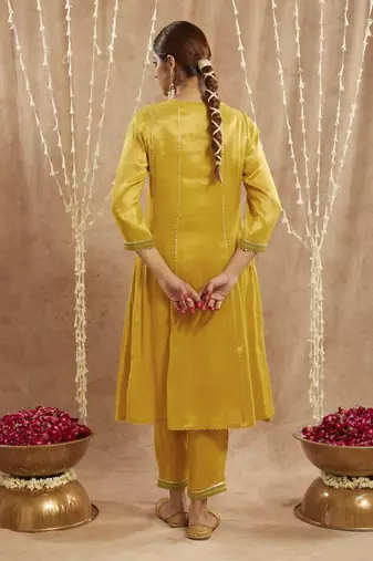 Sunshine yoke tissue anarkali with 
narrow pants