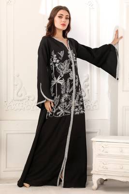 Black linen kaftan 3