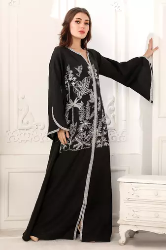 Black linen kaftan