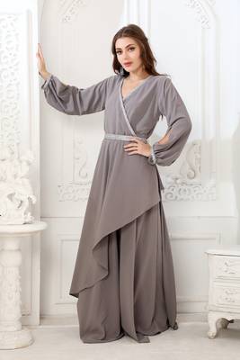 Grey polyester kaftan 1
