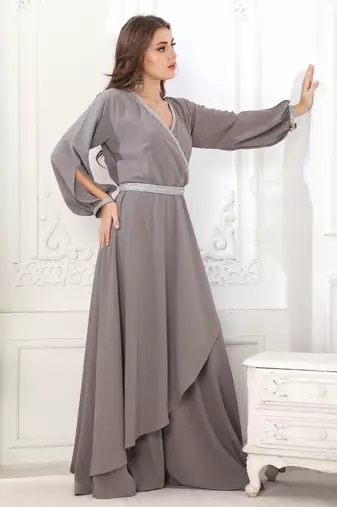 Grey polyester kaftan