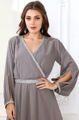 Grey polyester kaftan