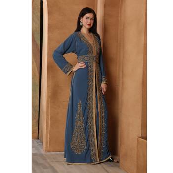 Blue georgette kaftan 3
