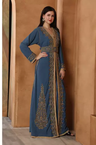Blue georgette kaftan