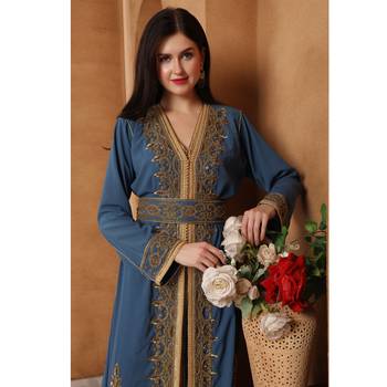Blue georgette kaftan 5