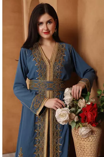 Blue georgette kaftan