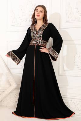 Black polyester kaftan 1