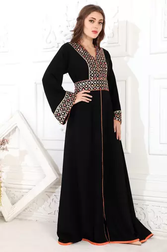 Black polyester kaftan