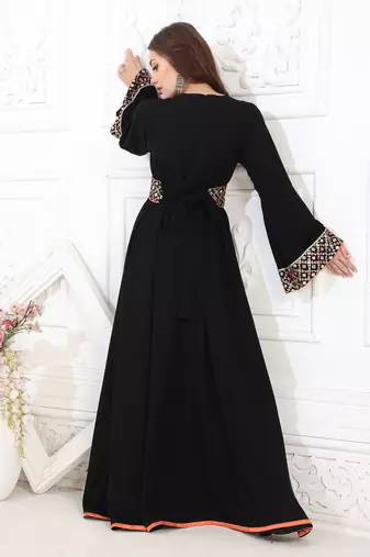 Black polyester kaftan
