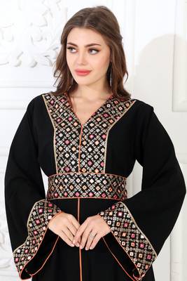 Black polyester kaftan 5