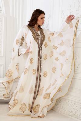 White georgette kaftan 1
