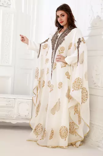 White georgette kaftan
