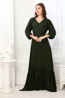 Green cotton poly kaftan 1