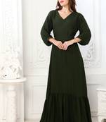 Green cotton poly kaftan