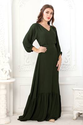 Green cotton poly kaftan 2