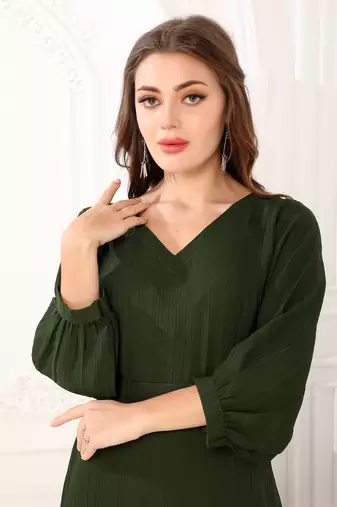 Green cotton poly kaftan