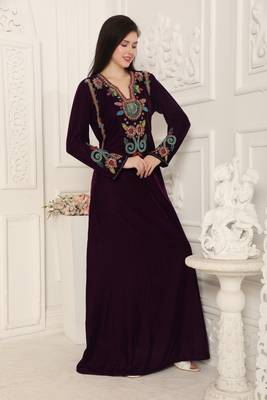 Dark Purple velvet kaftan 2